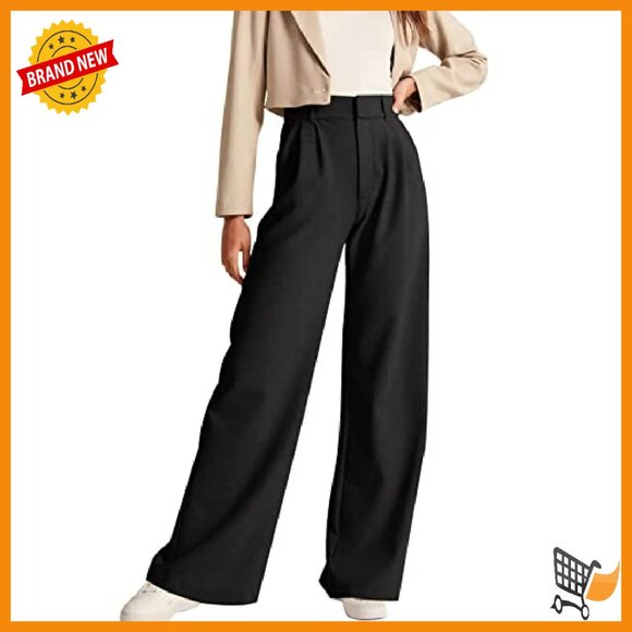 High Waisted Work Pants Business Casual Office Trousers with Pockets - Picture 2 of 8